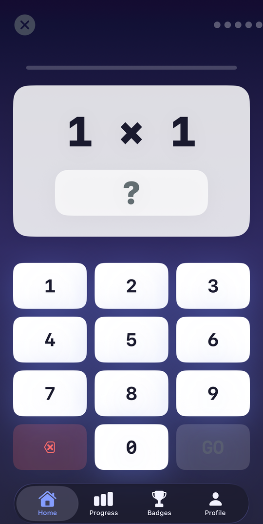 MathFacts spaced-repetition kids math practice interface